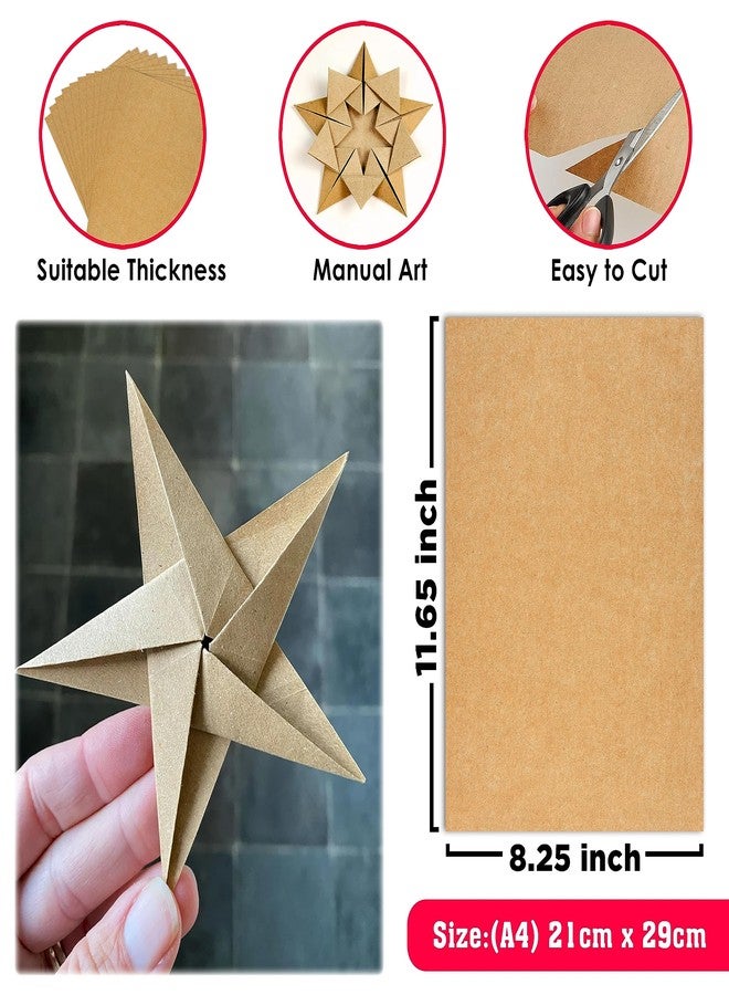 Goelite Craft Paper Sheets Thick 300 GSM | Brown Kraft Sheets Cardboard Pack Of 10 | Best For Diy Craft, Sketching, Project Making, Painting, Doodling, Art & Craft (A4 (29 X 21 CM)) - Image 3